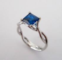 wedding photo - Sapphire Infinity Engagement Ring, Blue Gemstone Engagement Ring,Engagement Ring With Sapphire ,Braided Engagement Ring, ring With Sapphire
