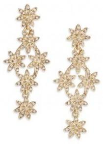 wedding photo - Oscar de la Renta Floral Crystal Drop Earrings