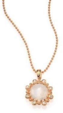 wedding photo - Anzie Dew Drop Moonstone, Diamond & 14K Yellow Gold Pendant Necklace