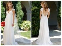 wedding photo -  2014 V-Neck Lacing Straps Hot Sale Cheap Customer-Made Design Wedding Dress