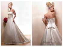 wedding photo -  Beautiful Elegant Satin Ball Gown Sleeveless Wedding Dress In Great Handwork