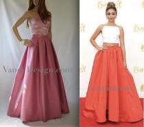 wedding photo - Bridesmaids Long Maxi Skirt with pockets Elegant Pink skirt Famous skirt formal pleated skirt