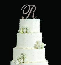 wedding photo -  Swarovski Crystal Monogram Wedding Cake Topper
