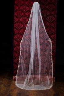 wedding photo - Beaded silver Embroidery Cathedral/Chapel/length wedding veil