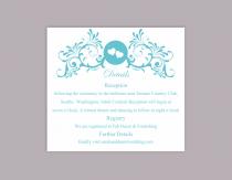 wedding photo -  DIY Wedding Details Card Template Editable Word File Download Printable Details Card Turquoise Teal Details Card Elegant Enclosure Card