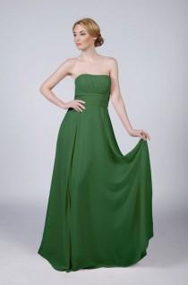 wedding photo - 16 Colours Available Beautiful Long Strapless Prom Bridesmaid Dress including Emerald Green