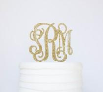 wedding photo - Monogram Wedding Cake Topper
