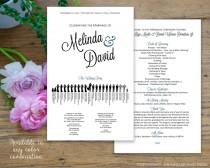 wedding photo - Silhouette Wedding Program Printable PDF Fan Program or Double Dided // Unique Wedding Program // Fan Program or Double Sided