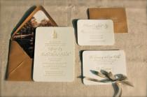 wedding photo - Rustic Letterpress Wedding Invitations DEPOSIT