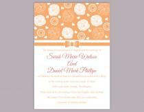 wedding photo -  DIY Wedding Invitation Template Editable Word File Instant Download Printable Orange Wedding Invitation Flower Rose Wedding Invitation