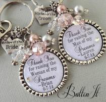 wedding photo - MOTHER of the BRIDE gift, Personalized gift, Mother In Law thank you for raising the man of my dreams, woman of my dreams BLUSH mother quote