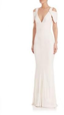 wedding photo - ABS Jersey Triangle-Sleeve Gown