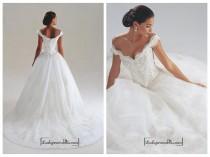 wedding photo -  Beautiful Satin Off-the-Shoulder Wedding Dress