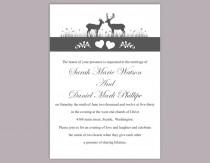 wedding photo -  DIY Wedding Invitation Template Editable Word File Instant Download Printable Reindeer Invitation Black Invitations Gray Wedding Invitation