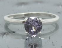 wedding photo - Alexandrite Ring, Sterling Silver, Engagement Ring, Size 8, Color Change, Round Solitaire Ring, Fashion Statement Ring, Wedding Ring, R49-8