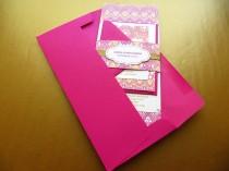 wedding photo - Indian Wedding Invitation, Henna Inspired Wedding Invitation, Pink and Gold Invitation – SAMPLE
