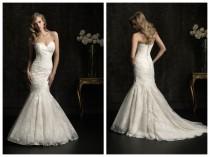 wedding photo -  Embroidered Lace Applique Sweetheart Mermaid Allure Designer Wedding Dress Style 8967