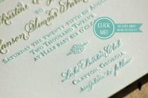 wedding photo - Letterpress Wedding Invitations DEPOSIT Hand Calligraphy Monogram