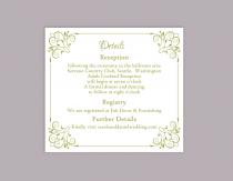 wedding photo -  DIY Wedding Details Card Template Editable Word File Download Printable Details Card Olive Green Details Card Template Enclosure Cards