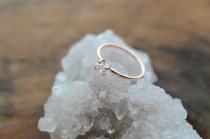 wedding photo - Herkimer 14K Rose Gold Ring. Promise Herkimer Diamond Quartz Ring. April Birthstone. Raw Diamond Quartz Prong Ring in Rose Gold