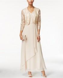 wedding photo - Tahari ASL Jacket Dress Sequin-Lace Gown and Jacket