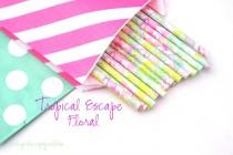 wedding photo - LILLY PULITZER -Mint straws -Hot pink straws -Straws, MINT *Paper Straws, Wedding *Birthday *Party Supplies *Lime Green *Pink *Flamingo