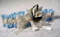 wedding photo - Wedding Garter keepsake NOSEGAY calla lillies