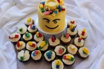 wedding photo - 30 lego cupcake toppers  (24blocks & 6men) edible fondant cake topper boy birthday inspired theme
