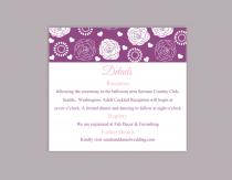 wedding photo -  DIY Wedding Details Card Template Editable Word File Instant Download Printable Details Card Eggplant Details Card Floral Information Cards
