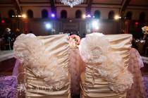 wedding photo - Two Wedding Chair Covers- Princess Style for the Bride and Groom, Quinceanera or Special Event/ wedding decorations
