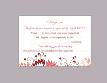 wedding photo -  DIY Wedding RSVP Template Editable Word File Instant Download Rsvp Template Printable RSVP Card Floral Red Peach Rsvp Card Elegant Rsvp Card