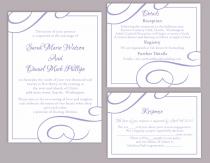 wedding photo -  DIY Wedding Invitation Template Set Editable Word File Instant Download Printable Invitation Purple Wedding Invitation Lavender Wedding