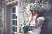wedding photo - Une chapka de fleurs