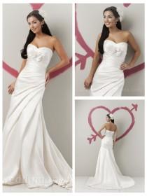 wedding photo -  Summer Fairytale Satin Strapless Sweetheart Wedding Dress with Asymmetrical Draped