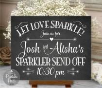 wedding photo - Sparkler Send-Off Wedding Sign Chalkboard Printable Personalized with Names and Time Digital (#SPK2C)