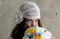 wedding photo - Bridal Cap, Vintage Blush bridal cap for weddings, brides, photoshoot, editorial, roaring 20s inspired