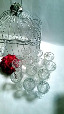 wedding photo - Bud Vases Wedding Decor Dozen Cut Glass Bud Vase Set Clear Glass Tea Party Decor Wedding Shower Decor