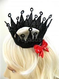 wedding photo - Black Pointed Venice lace Crown (1 Crown) Mini princess crown base for newborn photos, flower girls, first communion, or brides