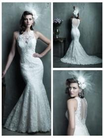 wedding photo -  Gorgeous Sheer Illusion Neckline & Back Mermaid Lace Wedding Dress