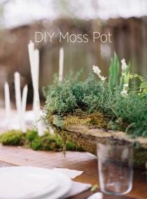 wedding photo - Natural DIY Wedding Centerpiece Moss Pots
