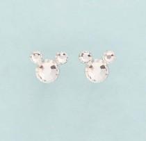 wedding photo - Crystal Mouse Earrings Bling Wedding Swarovski Bridal Earrings Mouse Jewelry