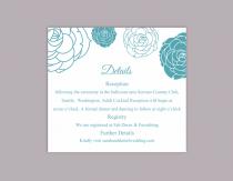 wedding photo -  DIY Wedding Details Card Template Editable Word File Instant Download Printable Details Card Rose Blue Details Card Floral Information Cards