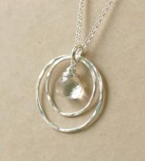 wedding photo - Rock crystal necklace, crystal necklace pendant, crystal necklace quartz, crystal bridal necklace - Celeste