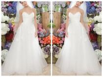wedding photo -  Strapless Sweetheart Bridal Gown with Cascading Full Skirt