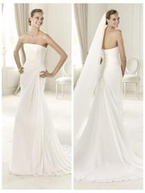 wedding photo -  Exquisite Strapless Draped Wedding Dress with Flattering Lace-up Back