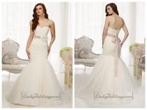 wedding photo -  Fit and Flare Sweetheart Ruched Bodice Wedding Dresses with Detachable Beading Belt