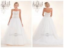 wedding photo -  Strapless A-line Wedding Dresses with Rosette Swirled Embellishment Bodice