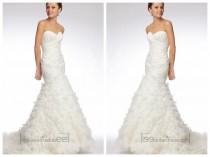wedding photo -  Trumpet Strapless Sweetheart Embroidered Lace and Tulle Over Silky Taffeta Wedding Dresses