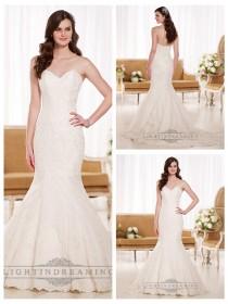 wedding photo -  Stunning Strapless Sweetheart Fit and Flare Lace Wedding Dresses