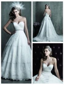 wedding photo -  Strapless Sweetheart Lace Layered Ball Gown Wedding Dresses